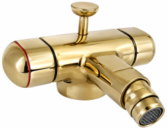 IDEAL STANDARD Dualux Bidetarmatur Zweigriffarmatur Edelmessing (A1700.979504) – Made in Germany