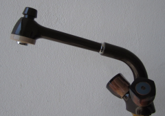 KURI Küchenarmatur Armatur Spültischarmatur mit Brause Niederdruck Mocca