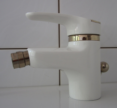 Ceraron Bidet Armatur Bidetarmatur Weiss Edelmessing