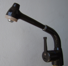 KURI Küchenarmatur Armatur Spültischarmatur mit Brause Niederdruck Mocca