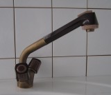 EGRO Küchenarmatur Zweigriff Spültischarmatur mit Brause Bronze Antik Braun