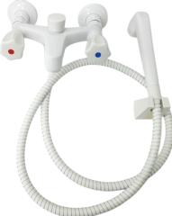 KWC NEOSTAR Badewannenarmatur + Handbrause+Schlauch Weiss