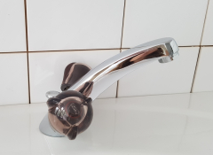 KWC NEOSTAR Zweigriff Waschtischarmatur Chrom/Braun