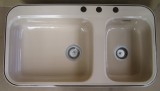 ALAPE kitchen sink 124 BAHAMABEIGE m. Contur MOCCA 92x50,5