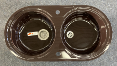 TEKA Duetta 90ED Doppelbecken-Spüle MOCCA-BRAUN 91,6x48 cm