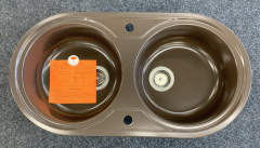 TEKA Duetta 90 ED Doppelbecken-Spüle Braun - Seidenmatt 91,6x48 cm
