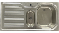 SUTER Comfort C100 Spüle 100x50 cm EDELSTAHL-LEINEN Becken-Rechts