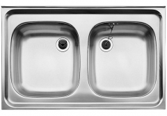 BLANCO Auflage-Spüle Doppelbecken 80x50 cm Edelstahl Küchenspüle Spülbecken 2 Becken