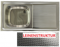 FRANKE EA/LUX Leinen Spüle 86 x 43,5 cm Becken-Links Leinenstruktur Einbauspüle Küchenspüle Edelstahl