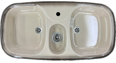 RIEBER Samba/2 Doppelbecken-Spüle Platin-Beige-Braun 96 x 50 cm 1-HL