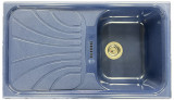 RIEBER Verona-100 Spüle Blau-Granit 86x50 cm Einbauspüle Küchenspüle