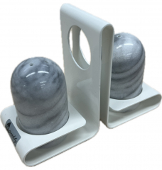 Egro Salz- und Pfefferstreuer aus weißem Marmor Grau Menage