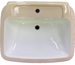 NOVO-BOCH Waschbecken Waschtisch 2-Ton Beige/Weiss 66 x 55 cm