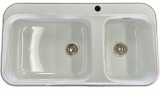 ALAPE kitchen sink 124 WEISS m. Contur MOCCA 92x50,5