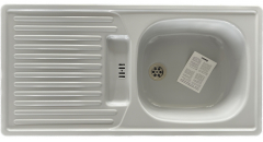 RIEBER E86RK Spüle Einbauspüle Küchenspüle MANHATTAN GRAU 86 x 43,5 cm