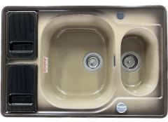 FRANKE Compact Combi CAC-660 74 x 50 cm Spüle mit Einsätzen Plantin-Beige-Braun