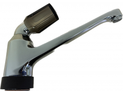 Franke Oederlin Neptun Küchenarmatur Spültischarmatur Chrom ​​​​​​​mit transparent-braunem Hebel Einhebel Armatur