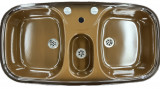 RIEBER Samba/2 kitchen double bowl sink marron-brown 96 x 50 cm