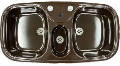 RIEBER Samba/2 Doppelbecken-Spüle Mocca-Braun 96 x 50 cm