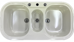 FRANKE Compact Soft/2 Doppelbecken-Spüle Hell-Grau 96,5x50 cm