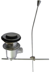 Rokal Ablaufgarnitur mit Zugstange Zugknopf-Ablaufgarnitur Chrom-Matt Edelmatt