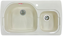 FRANKE Fraquartz PRQ620 Doppelbecken-Spüle Ivory Elfenbein 99,5x56 cm