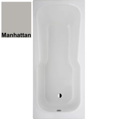 BETTESET Badewanne 160 x 75 cm MANHATTAN GRAU m. Griffbohrungen