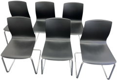 Dauphin Fiore FI 7513 - Freischwinger Schwarz Bürostuhl Sitz 6er Set