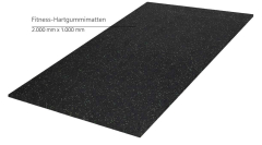 Fitness-Hartgummimatten 200cm x 100cm x 1,6cm Bodenschutzmatte