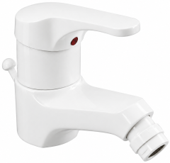 Ideal Standard Ceradisc Bidetarmatur Weiß A1356.988813 | Einhebel-Bidetarmatur mit Zugknopf-Ablaufgarnitur