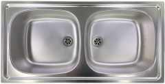 FRANKE Doppelbecken Spüle Einbauspüle Küchenspüle 86 x 43,5 cm Edelstahl-Leinen