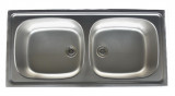 FRANKE Doppelbecken Spüle Einbauspüle Küchenspüle 86 x 43,5 cm Edelstahl-Leinen