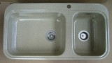 ALAPE kitchen sink 124 Peewit-Grey Cremefarbe Beige mit Sprenkel 92x50,5 cm